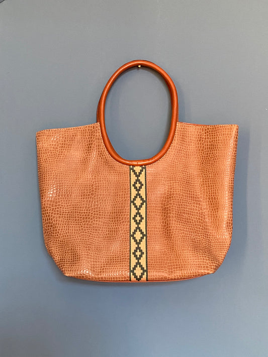Light Brown Printed Leather Bag